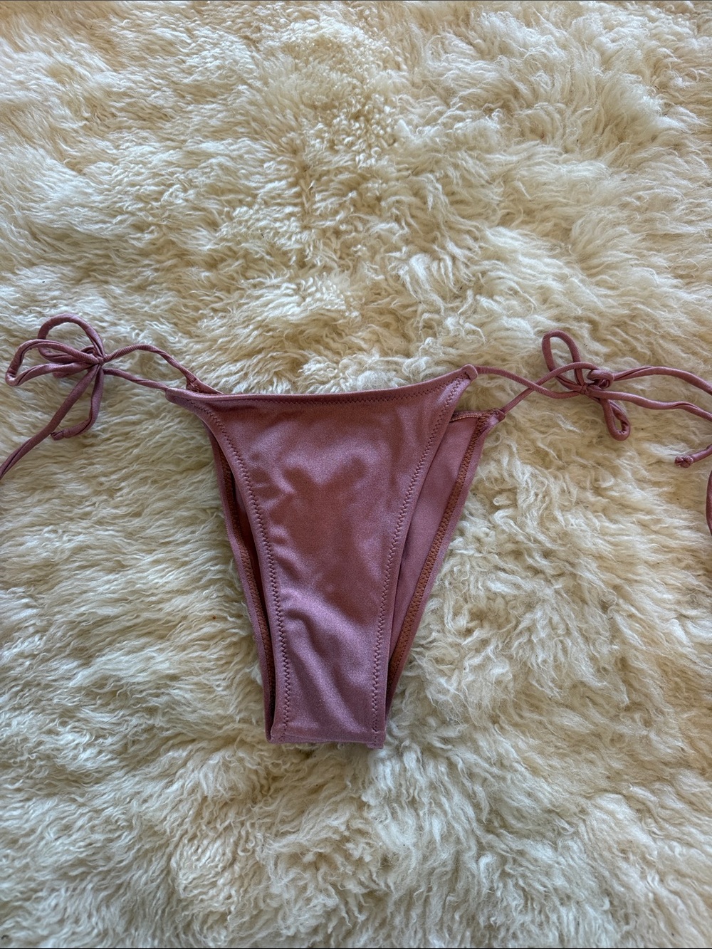 Tie-Side Bikini Bottom in Dusty Rose
